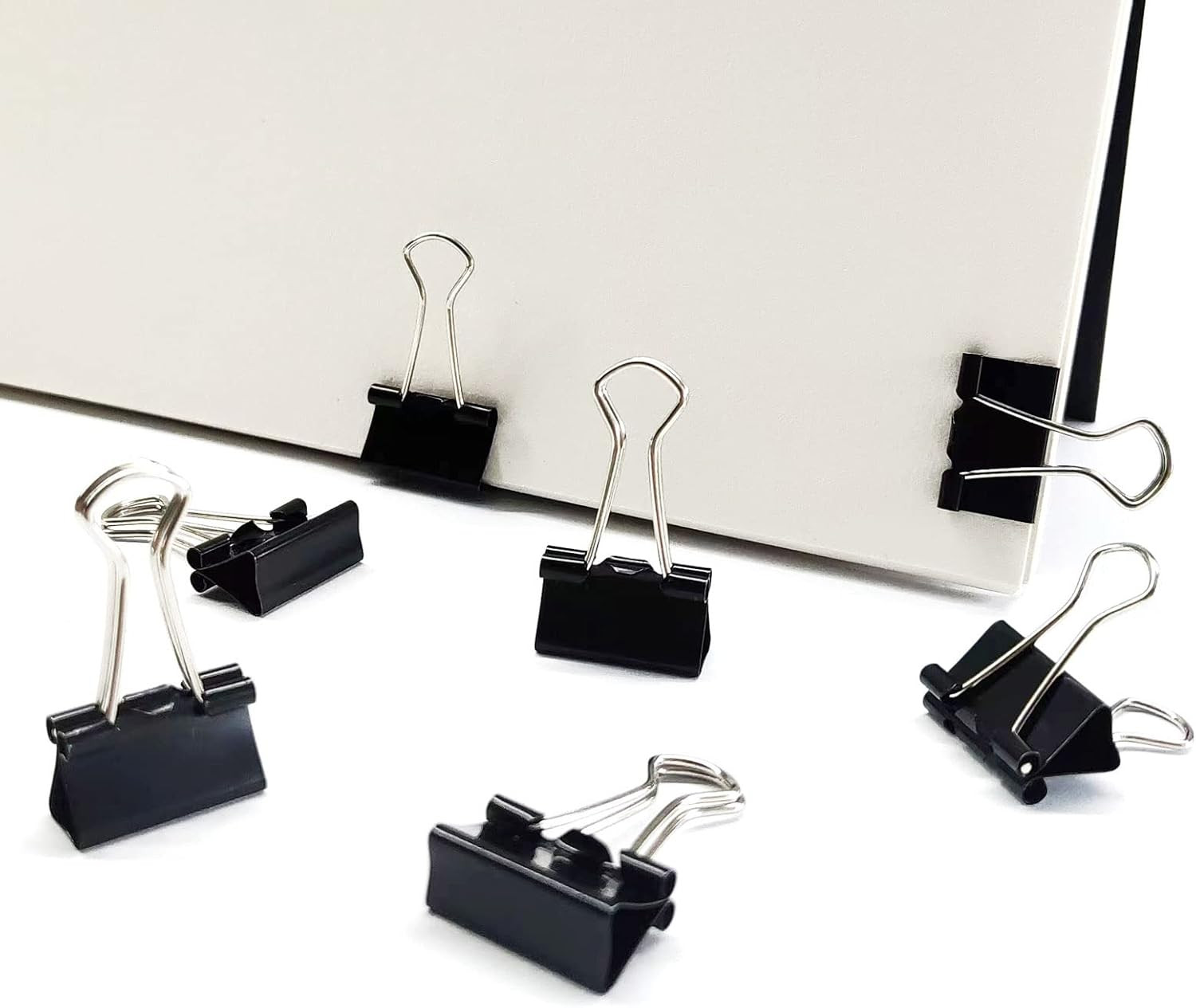 DSTELIN 96 Pack (19Mm) Mini Binder Clips 3/4-Inch Small Black Paper Clamps for O