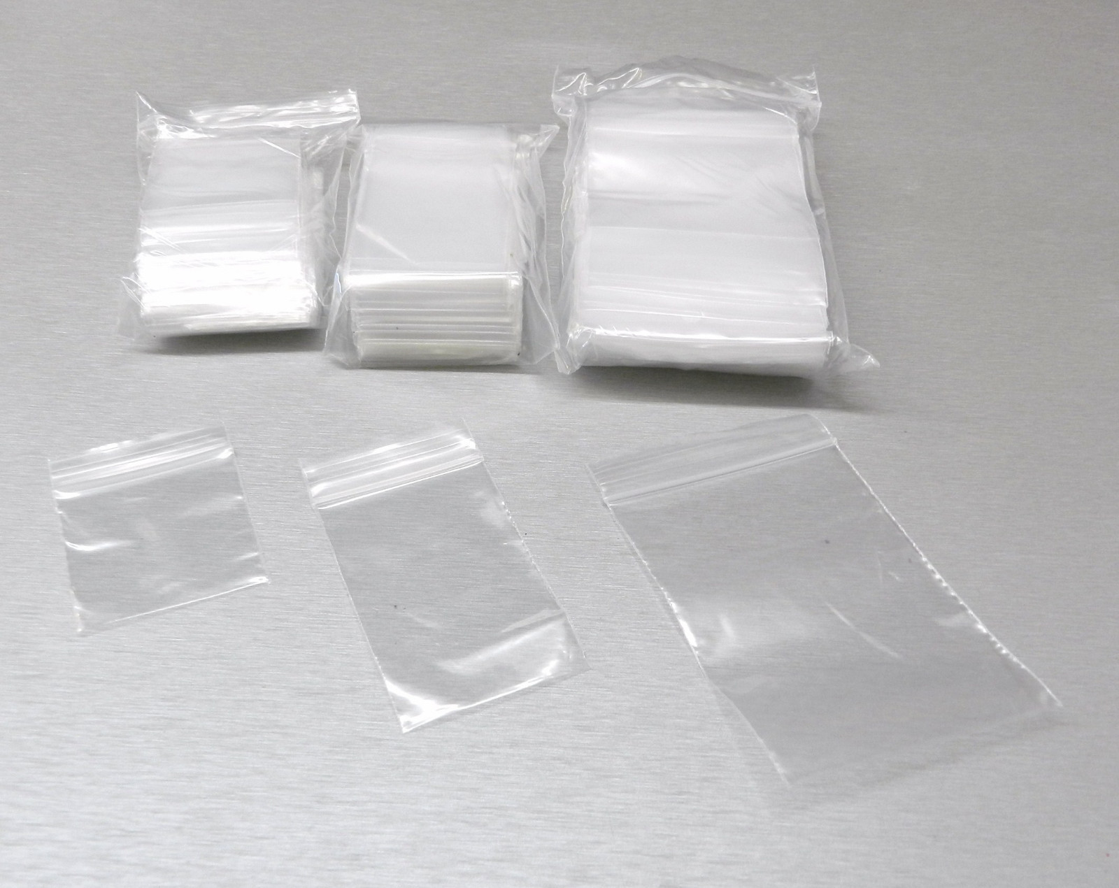300 2Mil Clear Bags Assortment Reclosable Zip Seal Bags 3 Sizes 2×2 2×3 3×4 100@