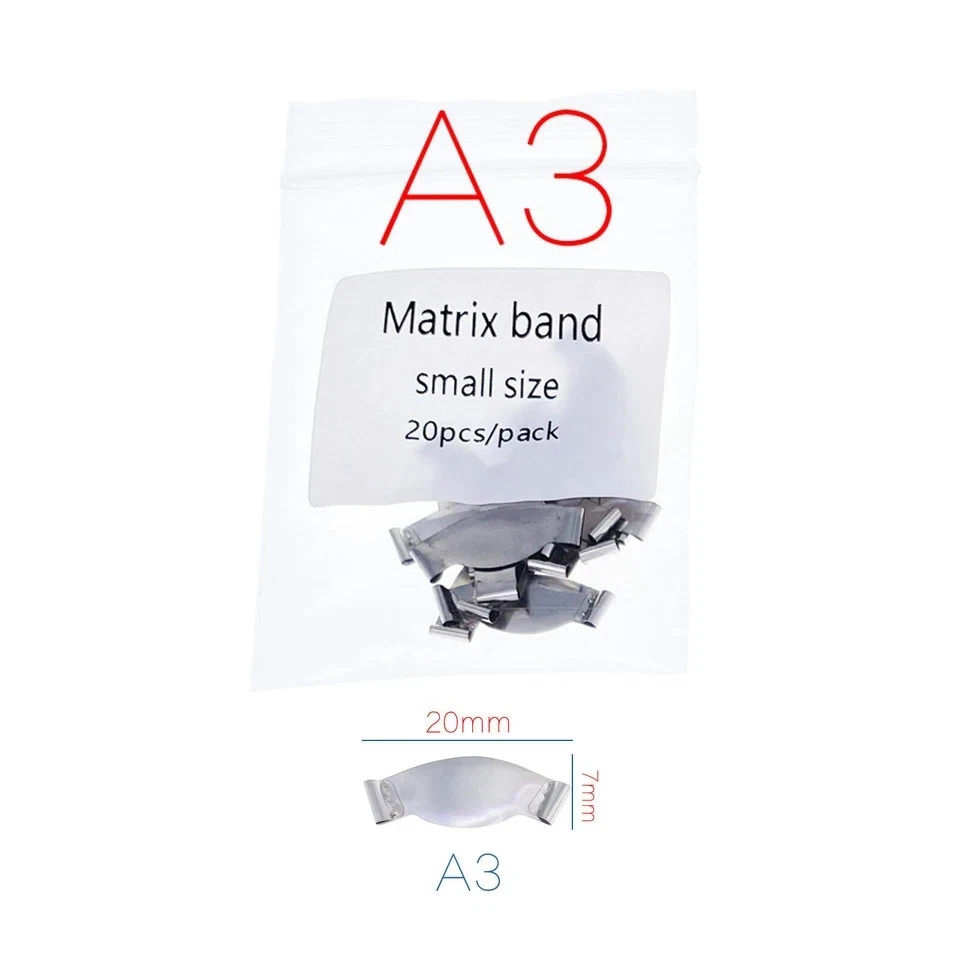 20 Pcs/Pack Dental Springclip Saddle Contoured Metal Matrices Matrix Band Tools