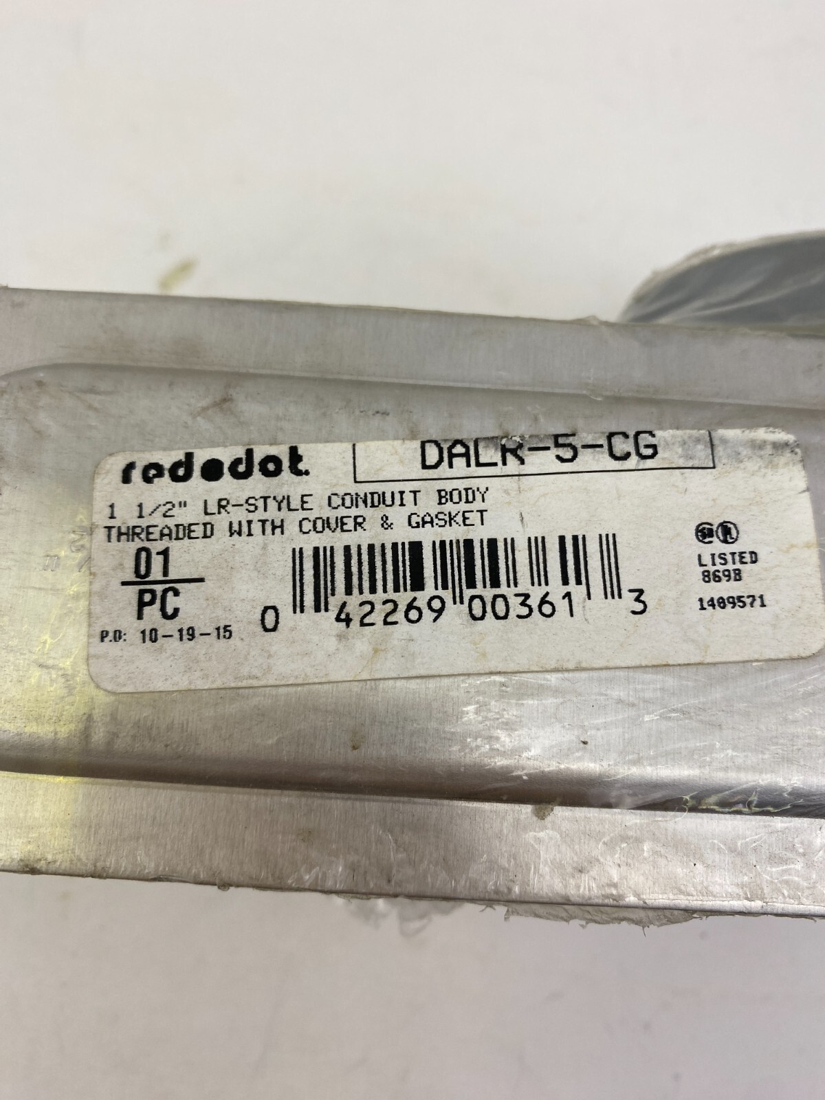 T&B Red Dot DALR-5-CG 1-1/2″ Type LR Condulet Die-Cast Aluminum w/Cover&Gasket