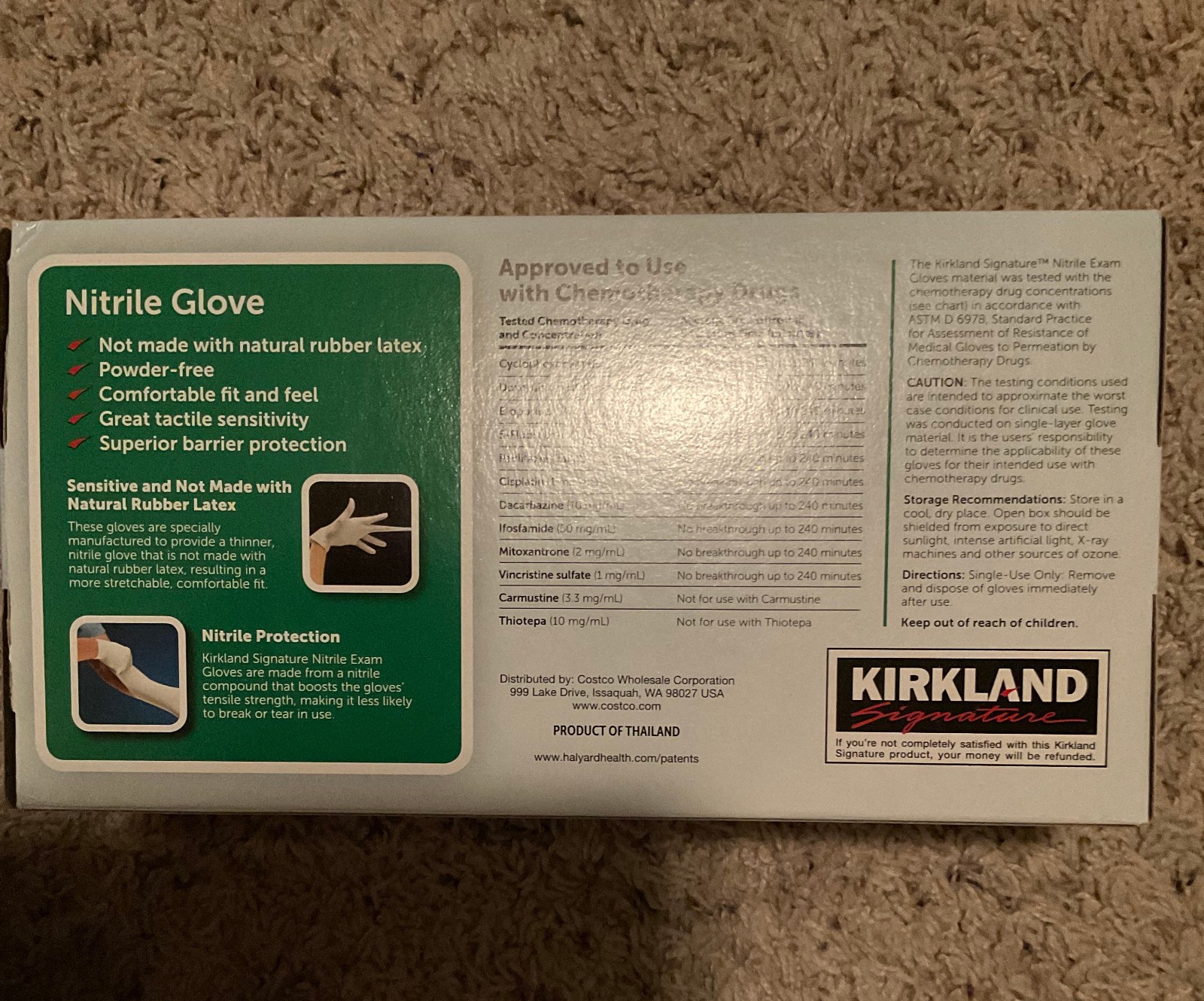 Kirkland Signature 5535271 Nitrile Exam Multi-Purpose Gloves, Size M – 200 Pack