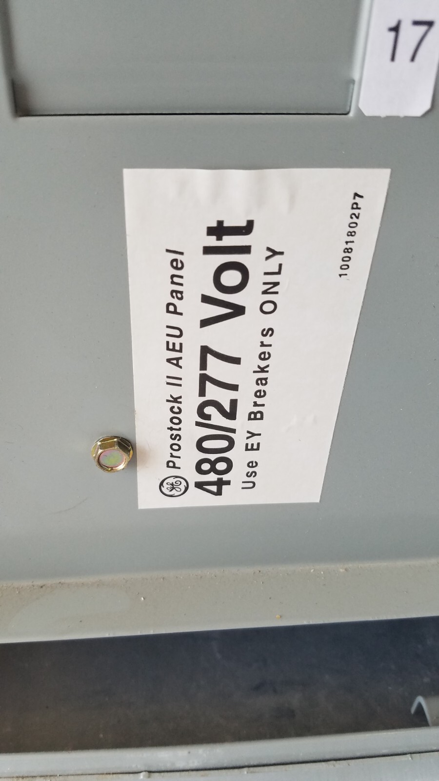 AEU3182RCX GE 225 Amp 480Y/277V 3Ø 4W 18ct. N1 Main Lug Panel w/ 4 TEY Breakers