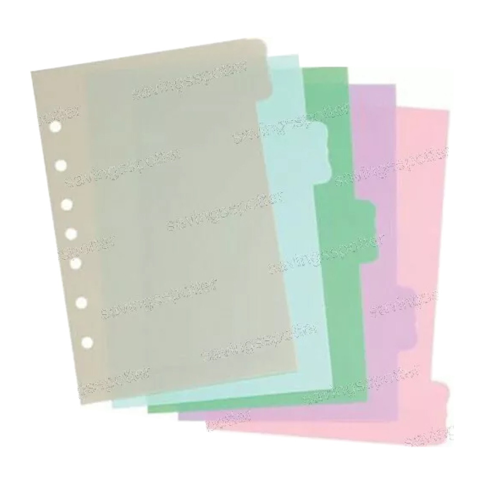Martha Stewart Small Plastic Dividers 5-1/2 x 8-1/2 Mini Assorted Flourish Tabs
