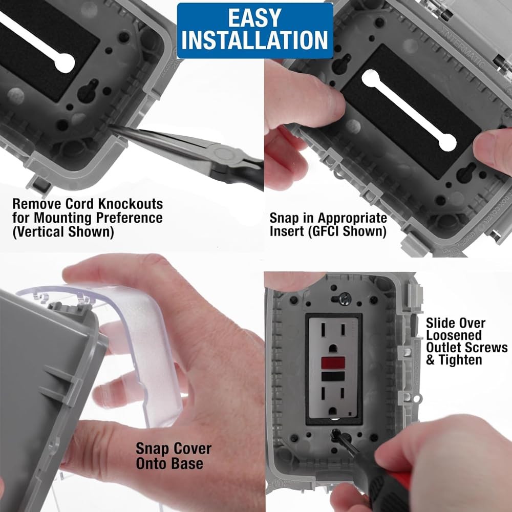 Outdoor Weatherproof Electrical Box Extra Duty Single Gang Vertical Horizonta…