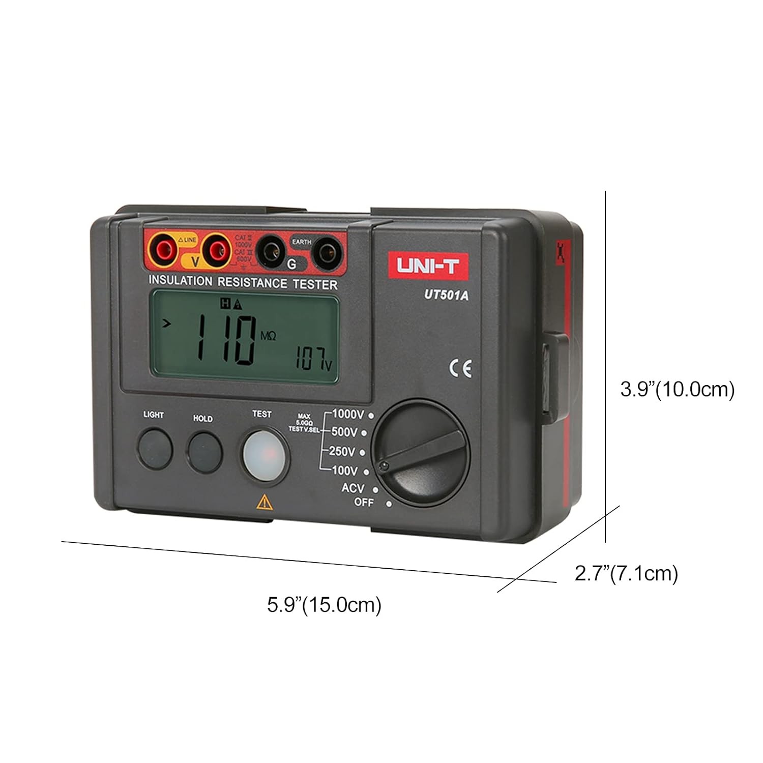 UNI-T Digital Megohmmeter UT501A Insulation Resistance Tester UT501A, Black