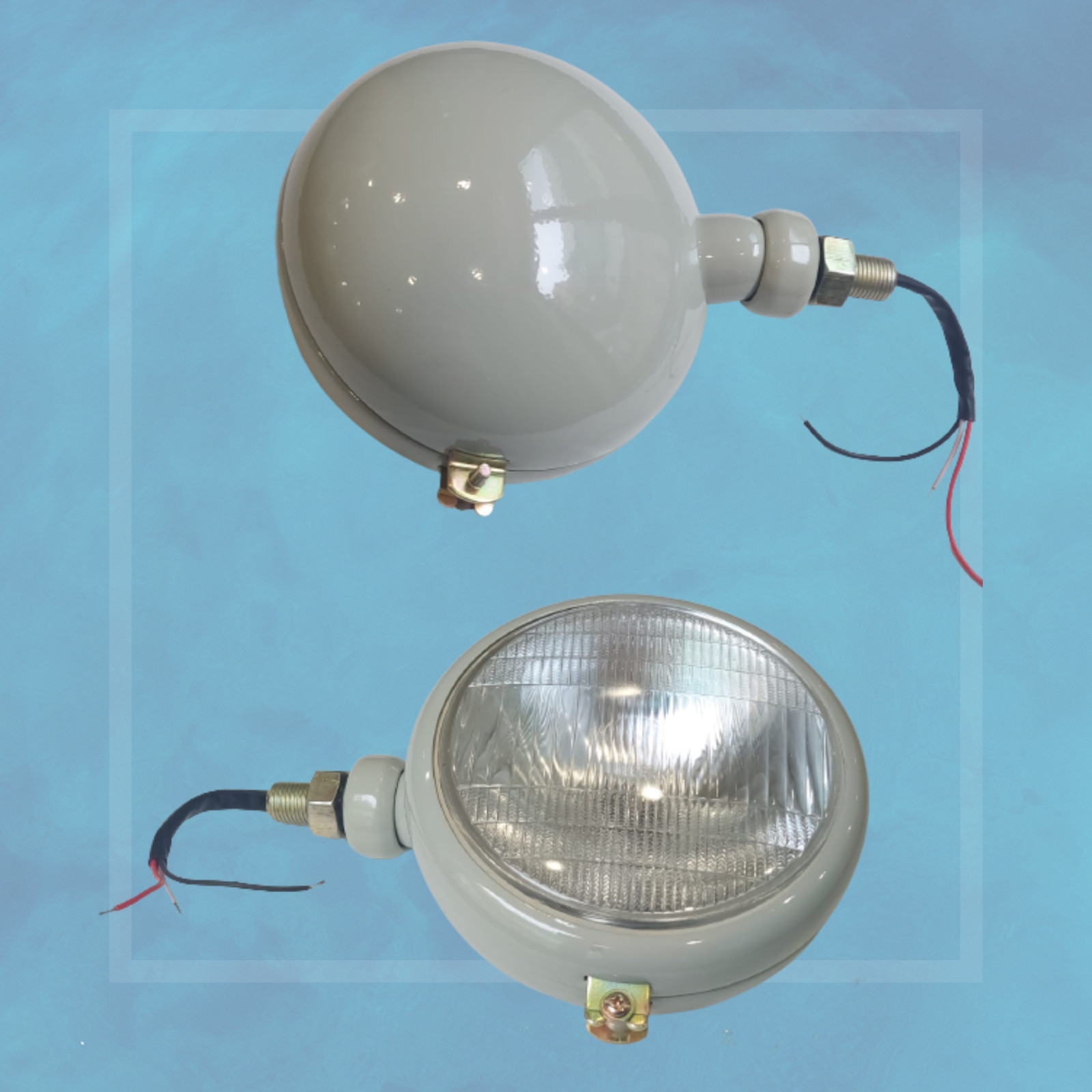 6V Pair Grey Head Light for Fits FORD 2N 8N 9N 600 800 NAA Tractor 310066F