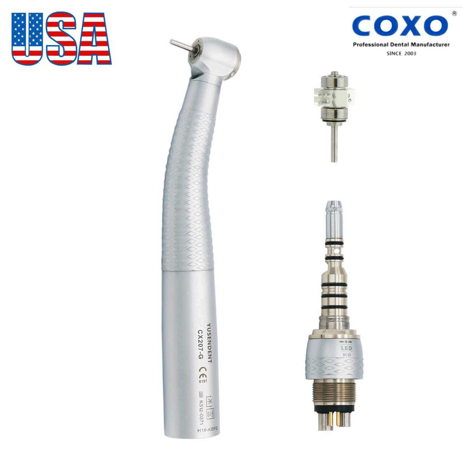 US COXO Dental Fiber Optic Handpiece High Speed Turbine For Kavo NSK Coupler