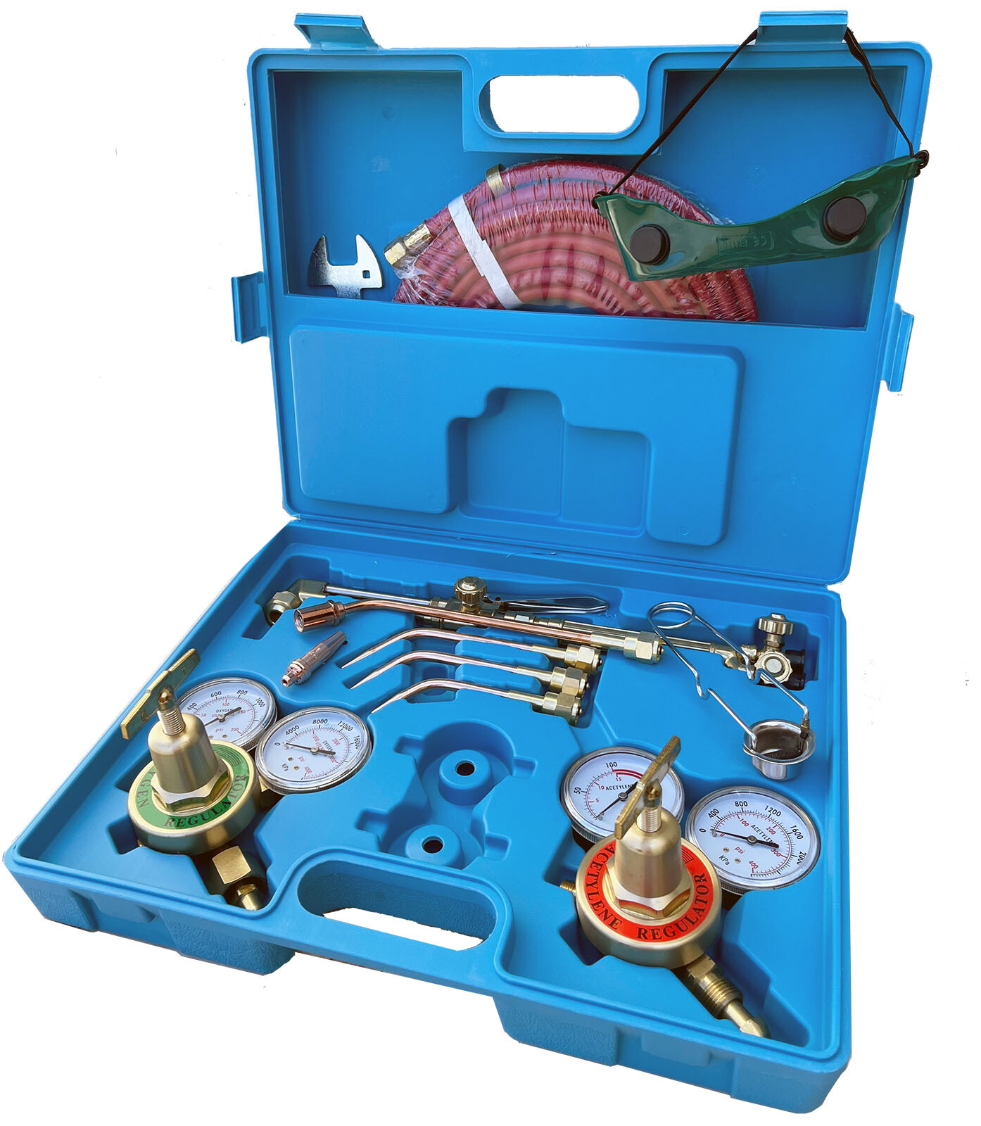 HD Oxygen Acetylene Welding Cutting Outfit Torch Set Victor Type w/Gauges & Hose