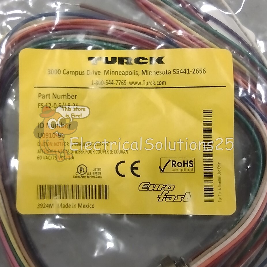 New TURCK FS 12-0.5/18.25 Receptacle – Free Shipping