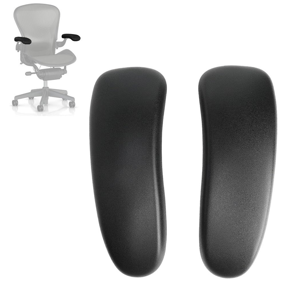 Vinyl Arm Pads Caps for Herman Miller Classic Aeron Chair Graphite Black Pair