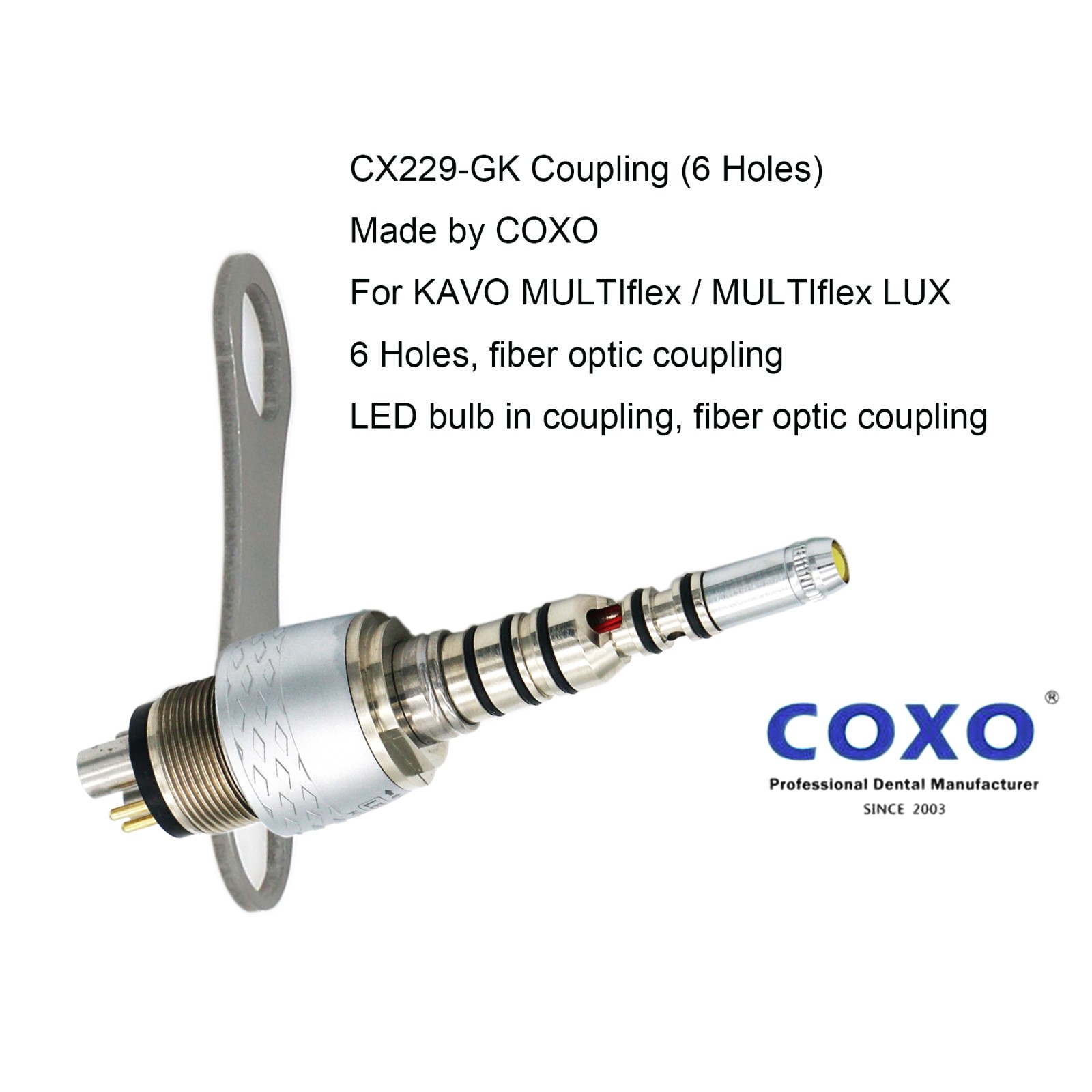 COXO Dental High Speed Handpiece Fiber Optic For 4/6 Hole KAVO MULTIflex Coupler