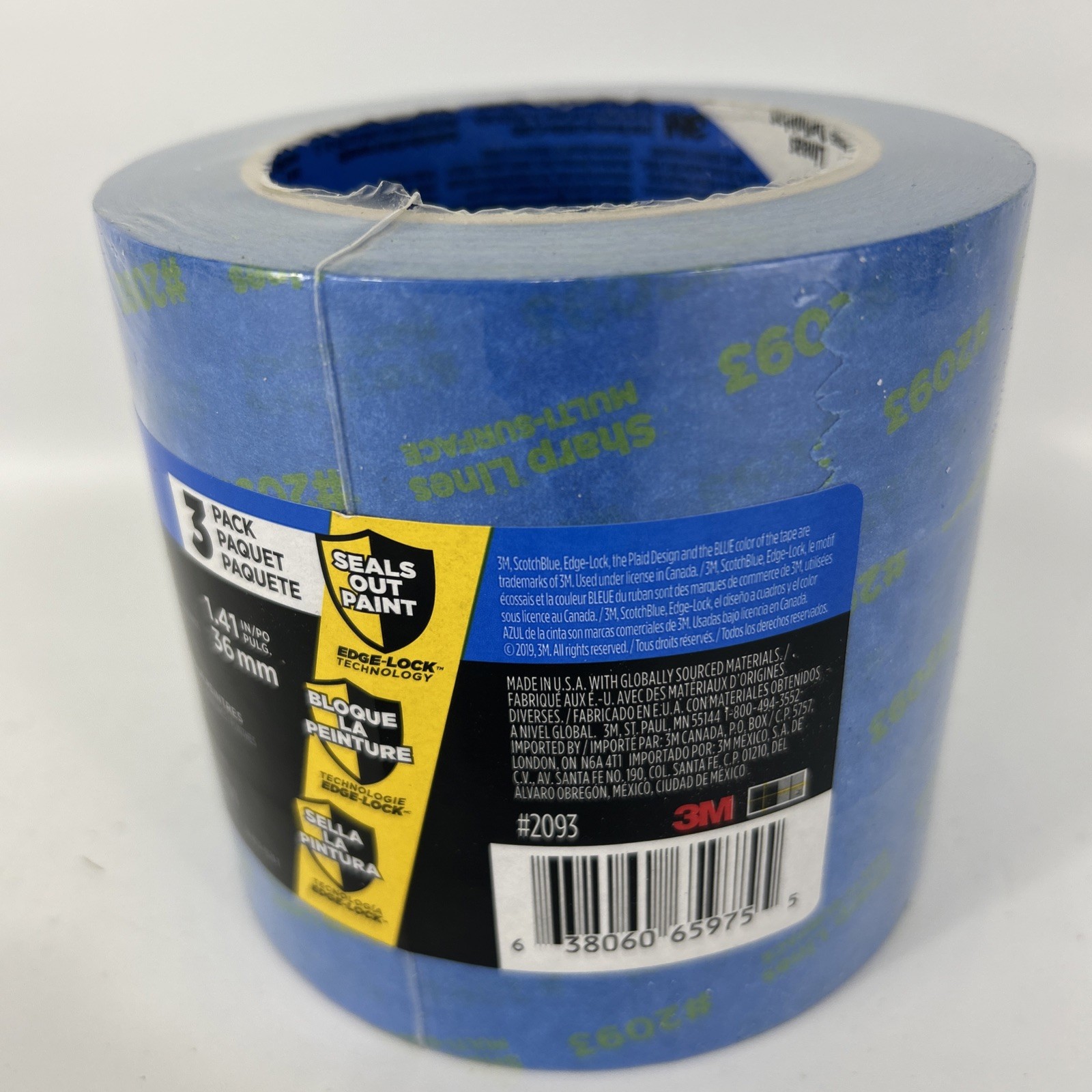 ScotchBlue Sharp Lines Painter’s Tape 3-Pack: 1.41 in. x 60 yds. (Blue)
