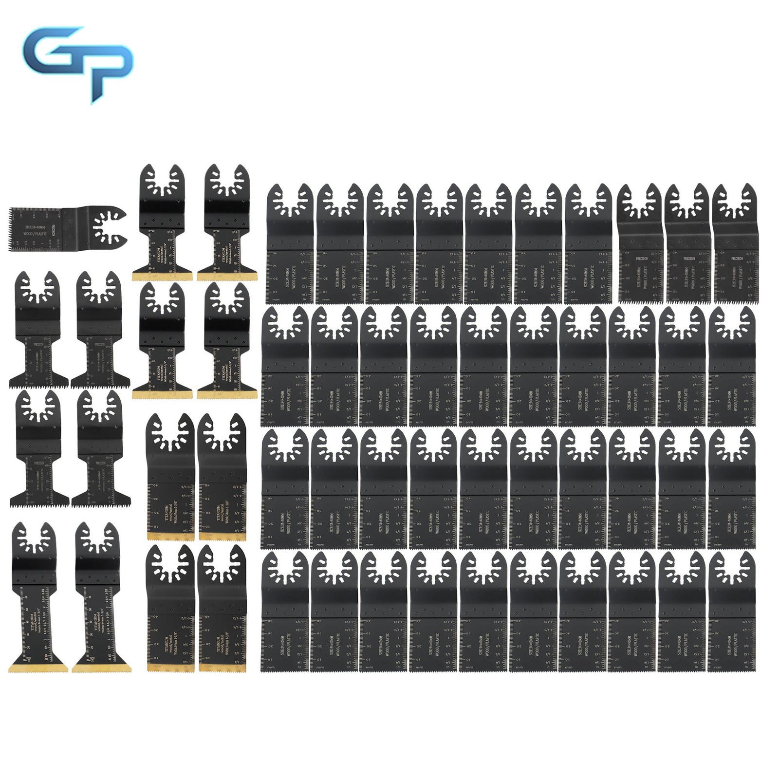 55 Pcs 6 Types Oscillating Saw Blades Multi Tool Blades Kits for Metal & Wood