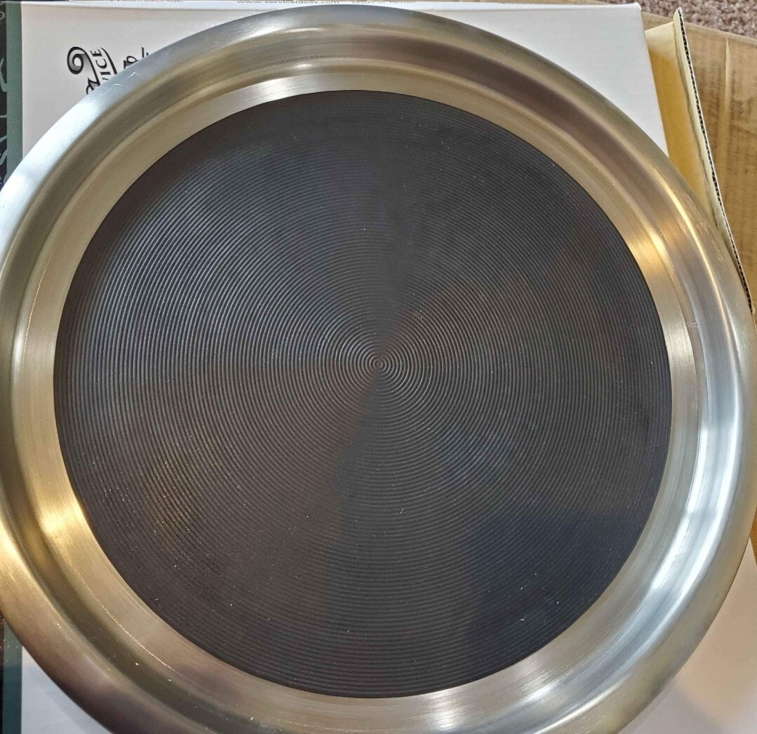 Tray With Top And Bottom Built In Nonslip Rubber Inserts 12″ Round Stainless