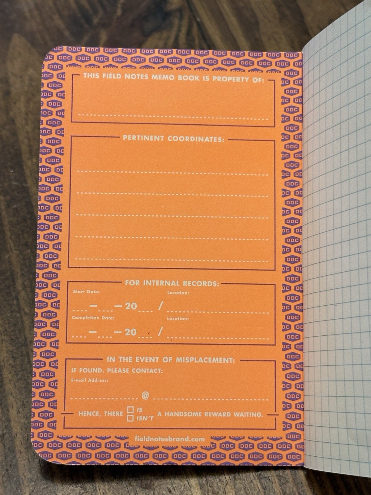 Field Notes Irregular Issue “DDC Deadest Print” Gratifying Guitar LE 7000