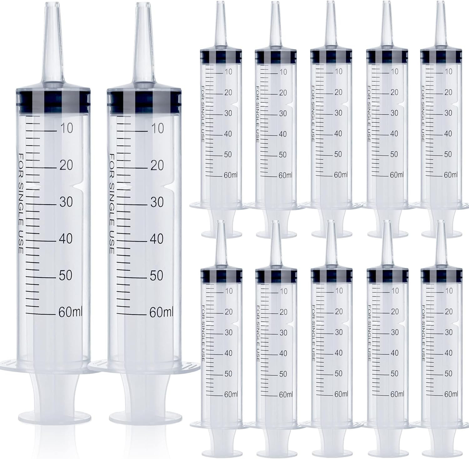12Pack 60ml Syringe for Liquid – Large Plastic Syringes Without Needle for Jello