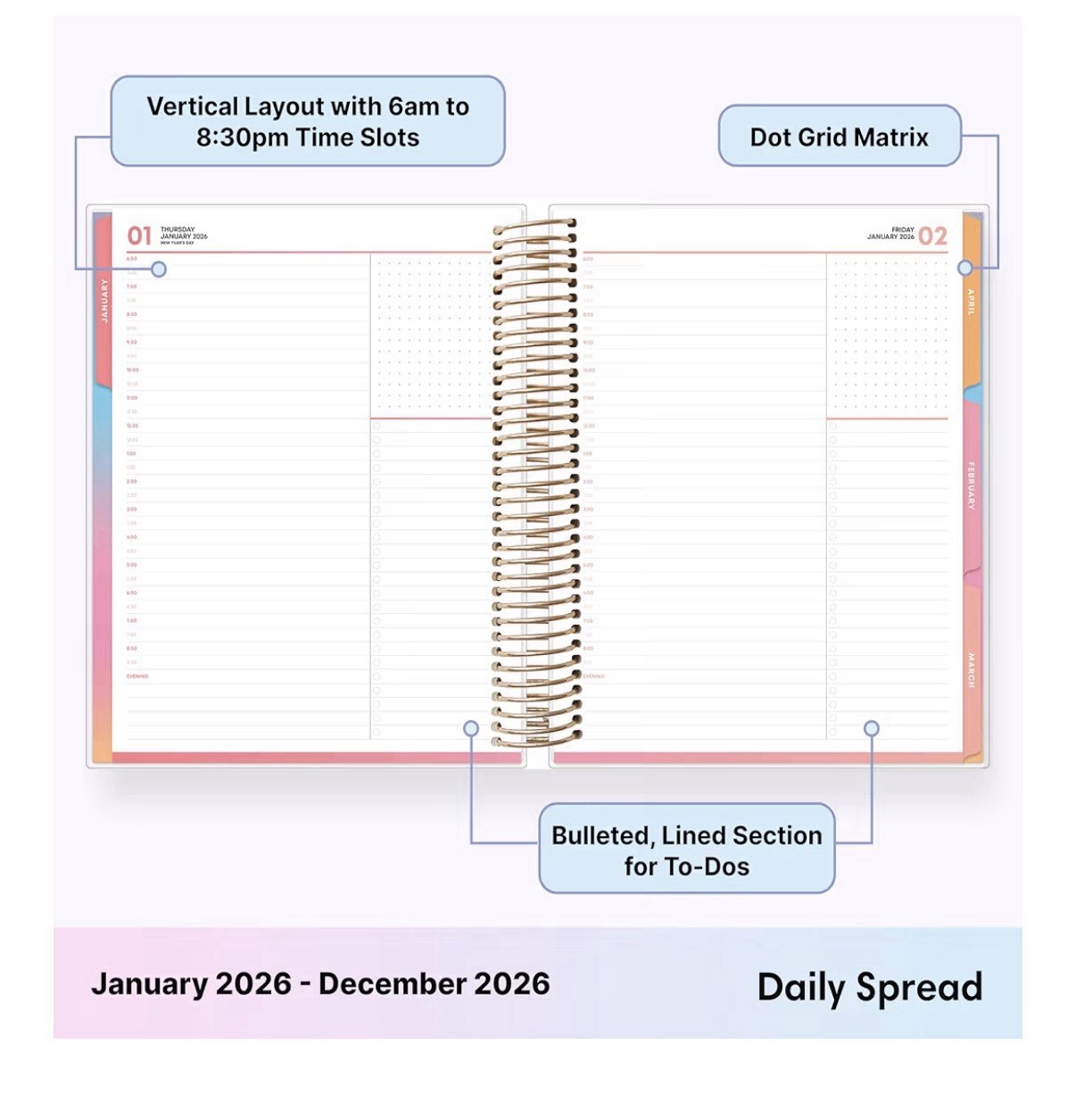 Livewell 2026 Daily and Monthly Planner Calendar, January 2026 – December 202…