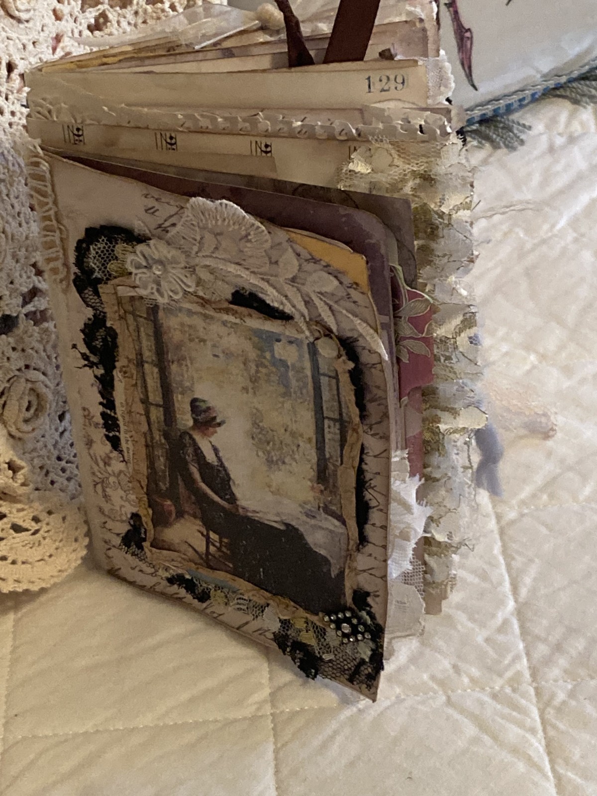 VINTAGE STYLE HAND MADE JUNK JOURNAL (Tranquil Moments) see video