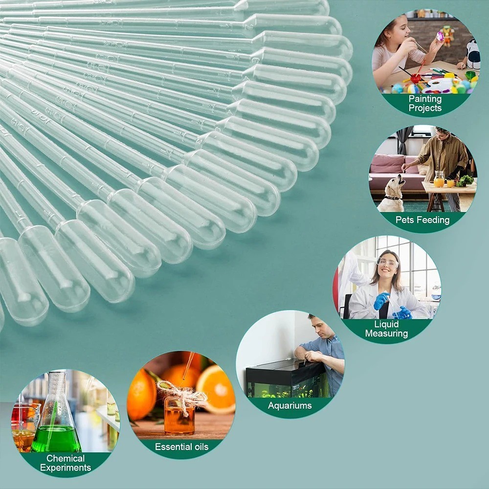 100PCS 3ML Transfer Pipettes Plastic Droppers Disposable Dropper for Resin