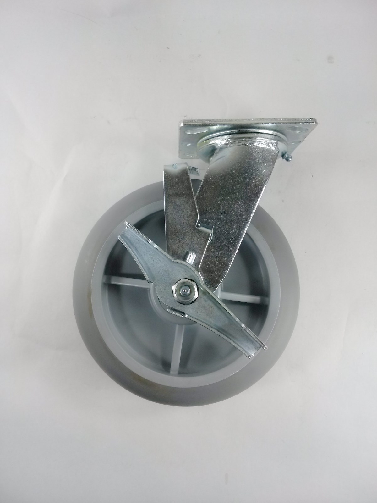 8″ x 2″ Non-Marking Rubber Caster – Rigid (2EA) & Swivel with Brake (2EA)