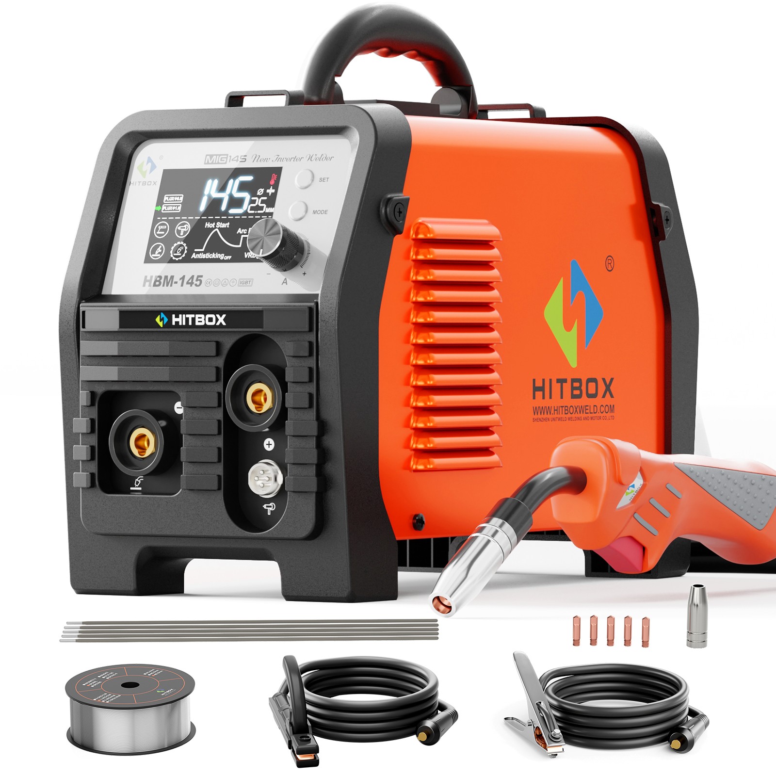 Light Weight 110V/220V 145A Flux MIG Welder Lift-TIG Stick 3 in1 Welding Machine