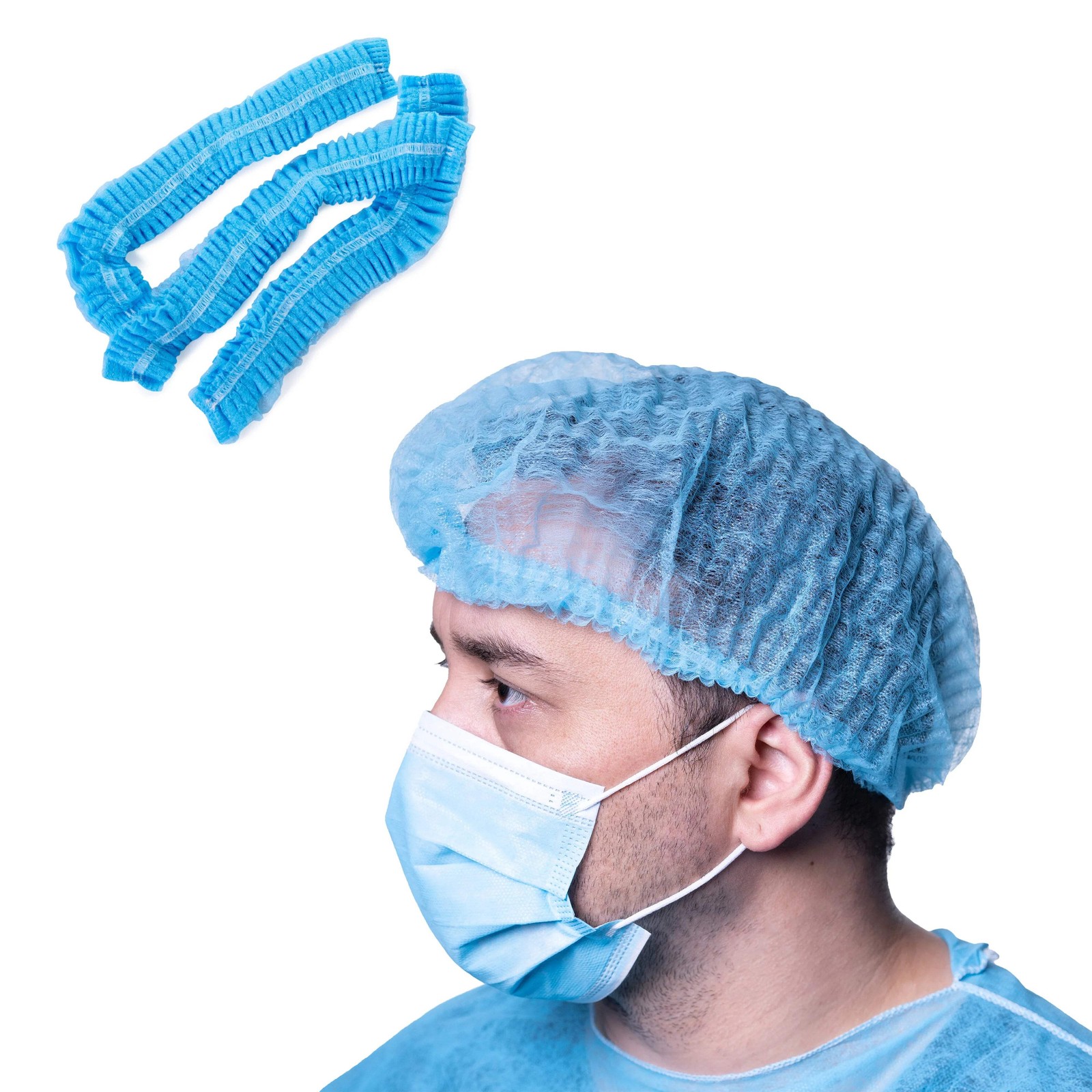 Disposable Bouffant Caps 1 Pack of 100 Protective Hair Covers