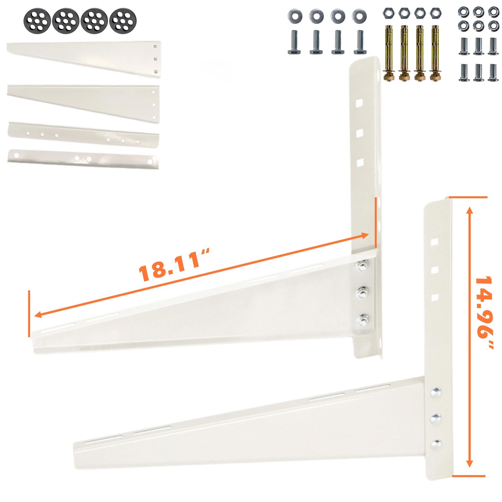 COUWELL Mini Split Wall Mounting Bracket for 14.96″ x 17.72″, White