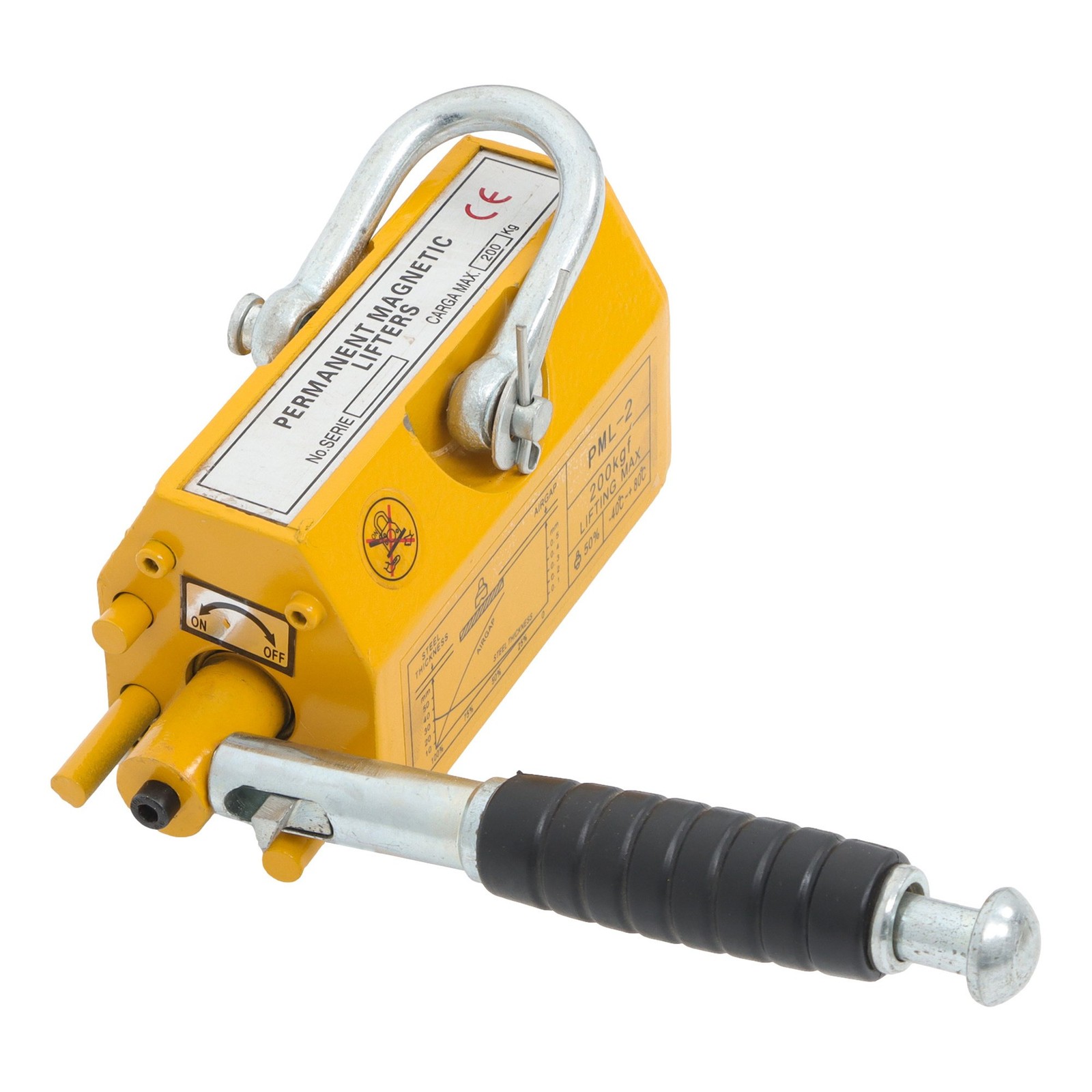 Yellow Magnetic Lifter 200kg/440lbs Metal Lifting Magnet Permanent Lift Magnets