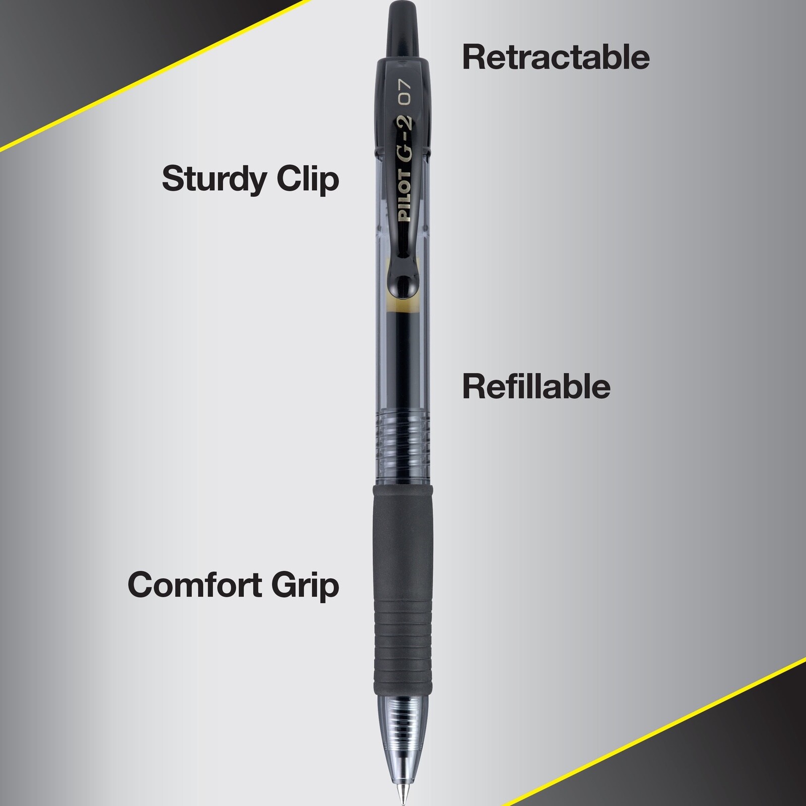 Pilot G2 Retractable Gel Ink Pens Fine Point Black 0.7mm 20 Count FREE SHIPPING