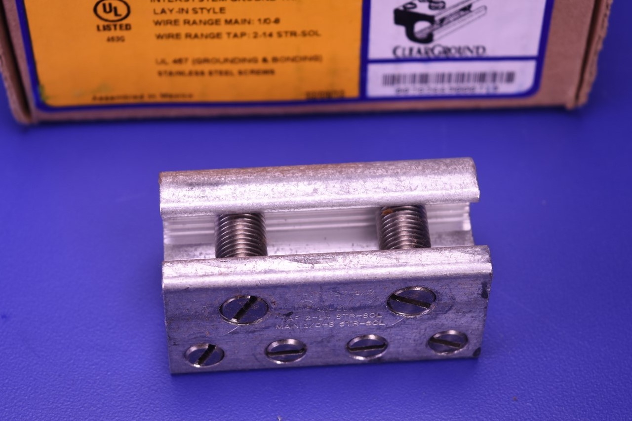 Ilsco GBT-1/0 Ground Tap Main Conductor 1/0 – 8 AWG Tap Conductor 2 – 14 AWG