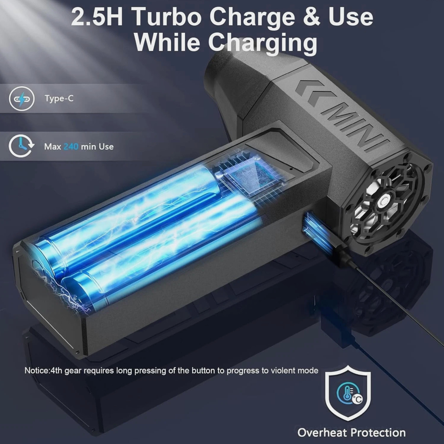 130000RPM Turbo Jet Blower Powerful Air Duster Brushless Fan Cleaner Tool