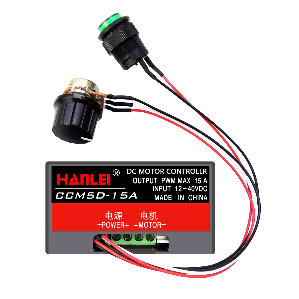 12V 24V 36V Large Power PWM DC Brush Motor Speed Controller Dimmer MAX 15A
