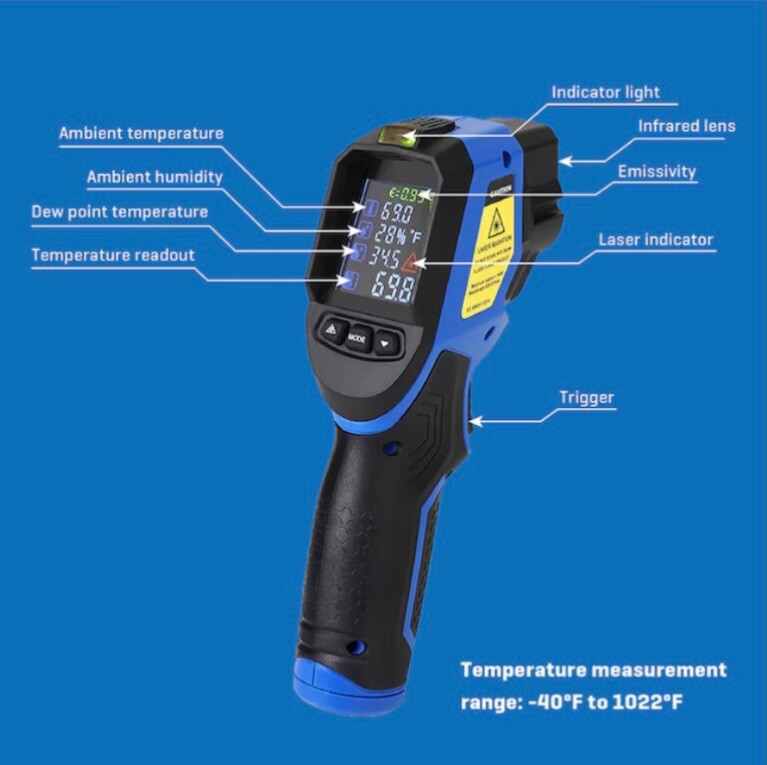 NEW Kobalt Digital Non-Contact Thermometer W/ Mold Detection 4908617 READ BELOW