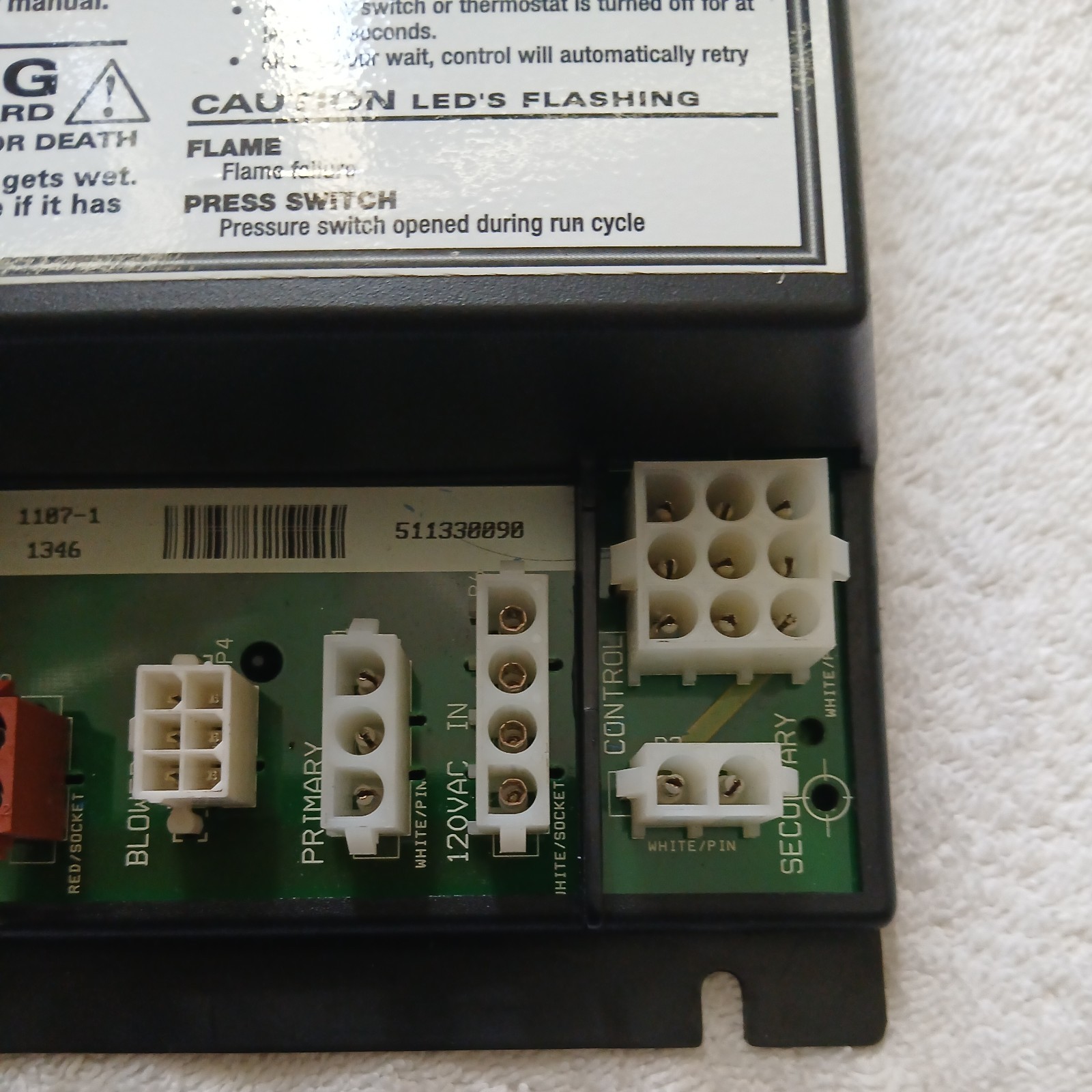Weil McLain 1107-1 Integrated Boiler Control Module Model 511-330-090
