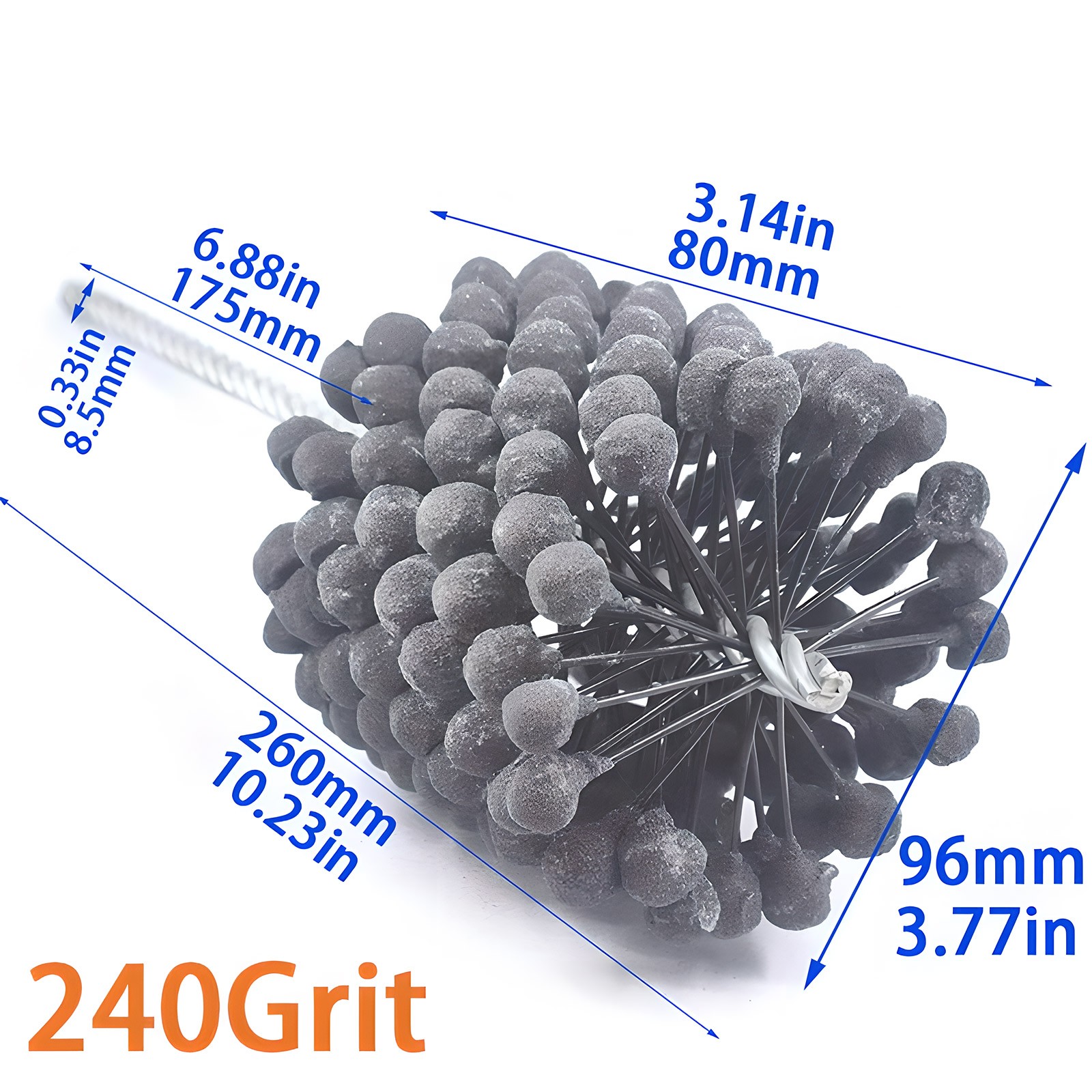 3-3/4″ Bore Flexible Engine Cylinder Hone Ball Brush 240 Grit Silicon Carbide