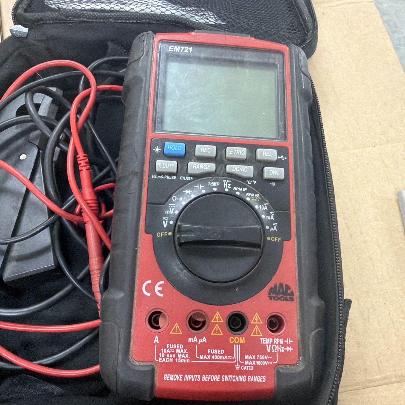 MAC Tools Digital Multimeter EM721 BACKLIT WITH LEADS