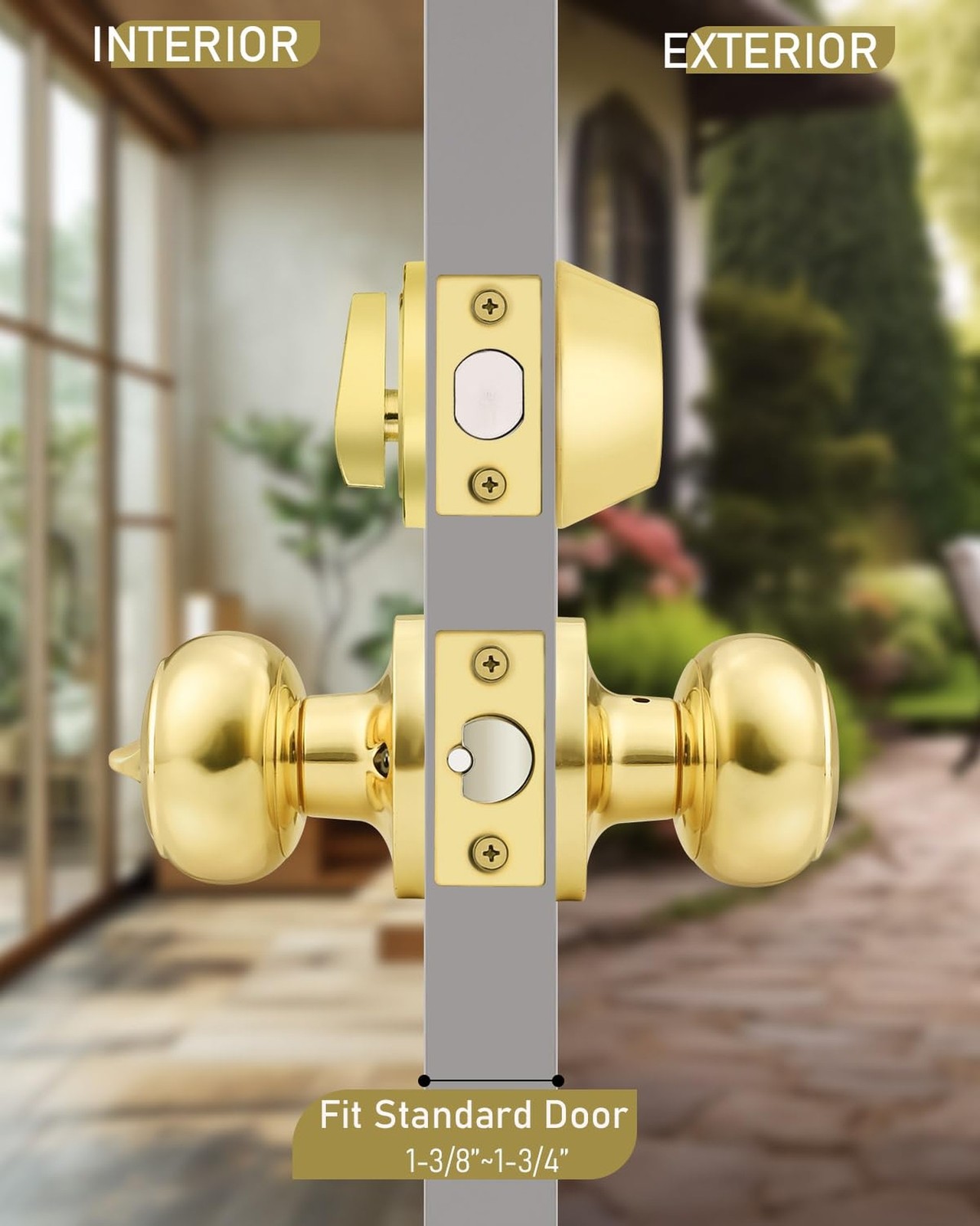 6 Pack Keyed Alike Front Door Knob and Deadbolt Set, Entry Door Locksets with…