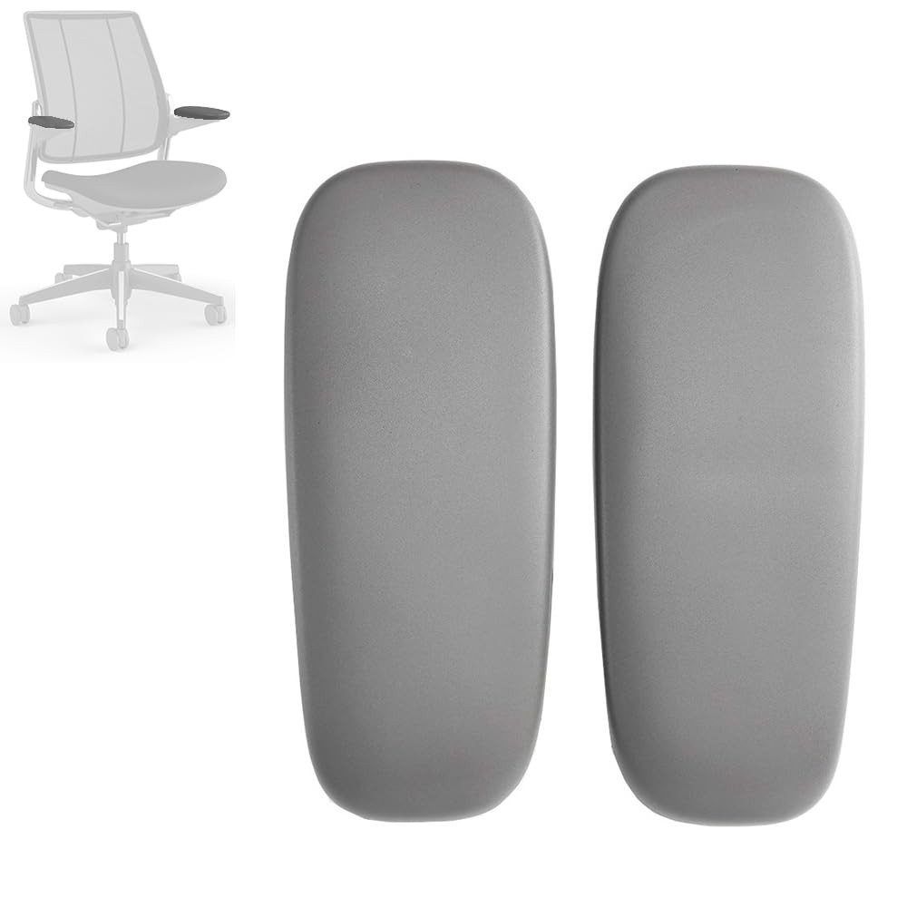 Grey Office Chair Armrest Pads Replacement For Humanscale Smart Chair 2 PCS