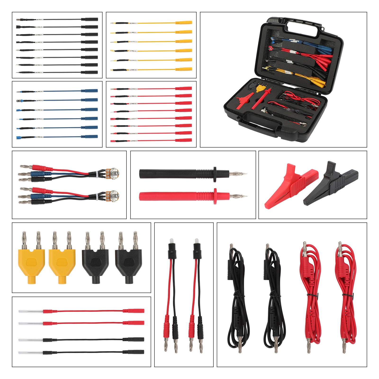 92pc Automotive Multimeter Test Leads Kit W/ Tester Probe Plug Alligator Clip US