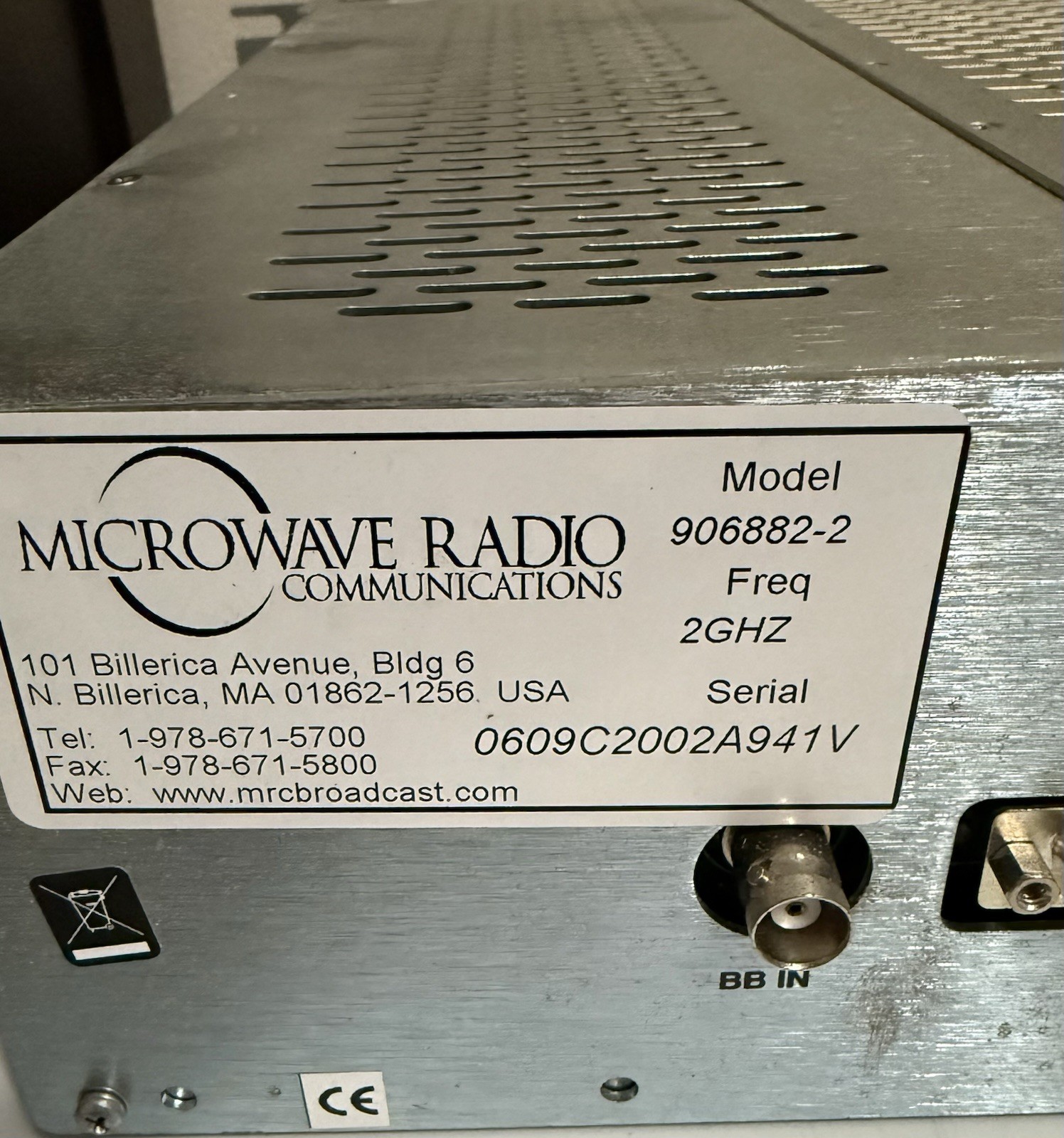 MICROWAVE RADIO COMMUNICATIONS CODERUNNER 4 ANALOG AND DIGITAL CENTRAL RECEIVER