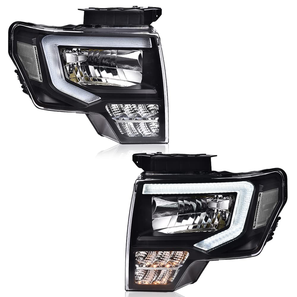 LED DRL Headlight Assembly for F150 2009-2014 FO2503289 Clear Lens