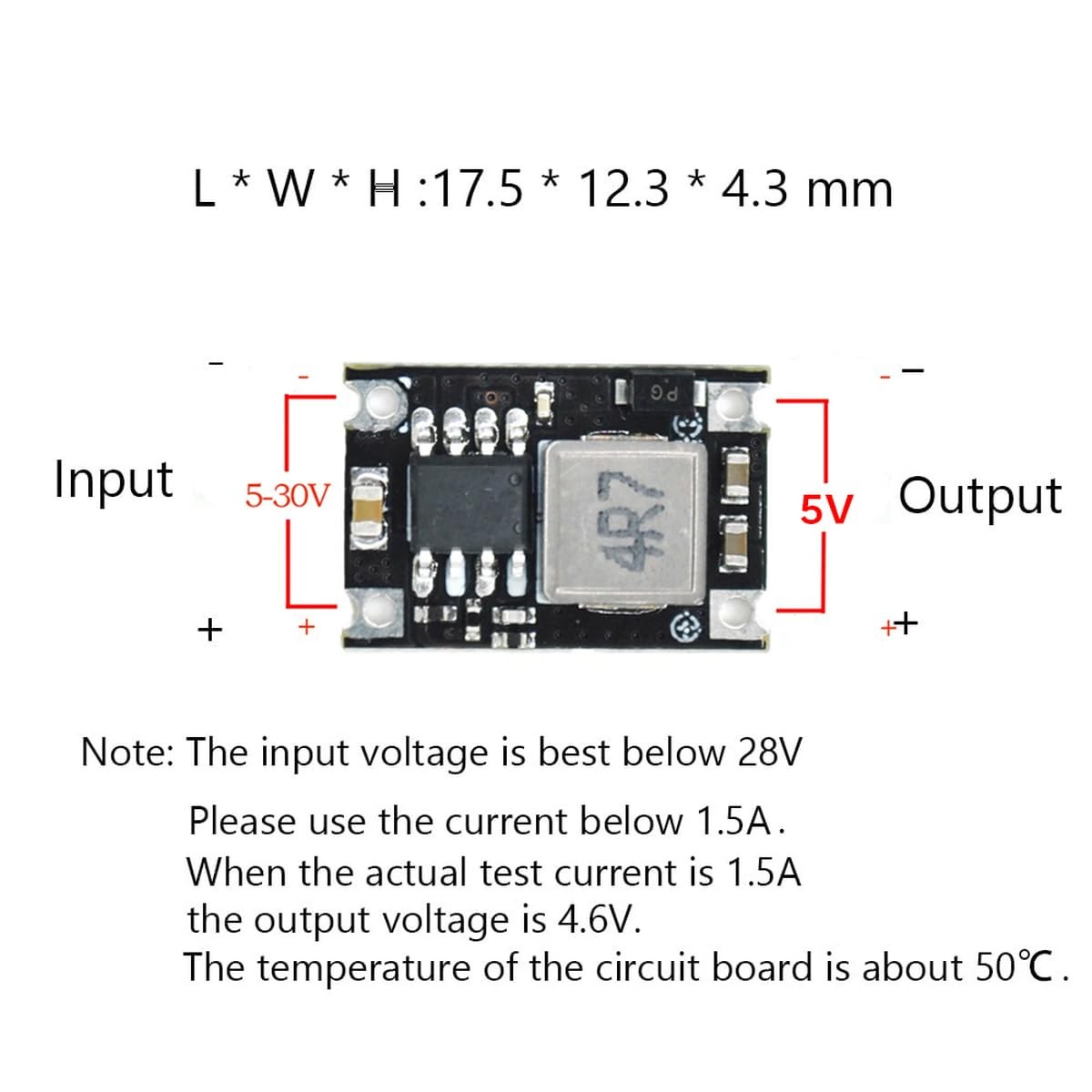 5V Regulator 6pcs Mini Reducer DC 5-30V 12V 24V Buck to Black