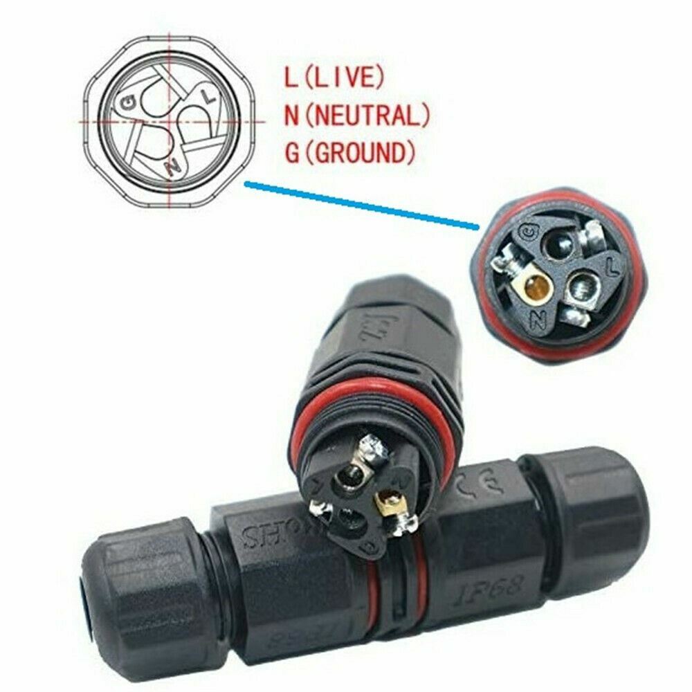 2PK Junction Box Waterproof IP68 Electric Cable Wire Plug Connector Protection