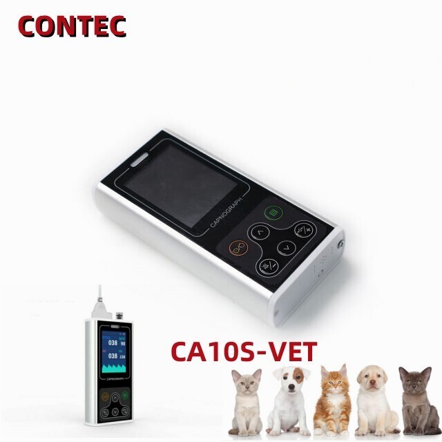 CA10S VET Capnograph Veterinary Sidestream ETCO2 SPO2 PR Rechargeable Animals