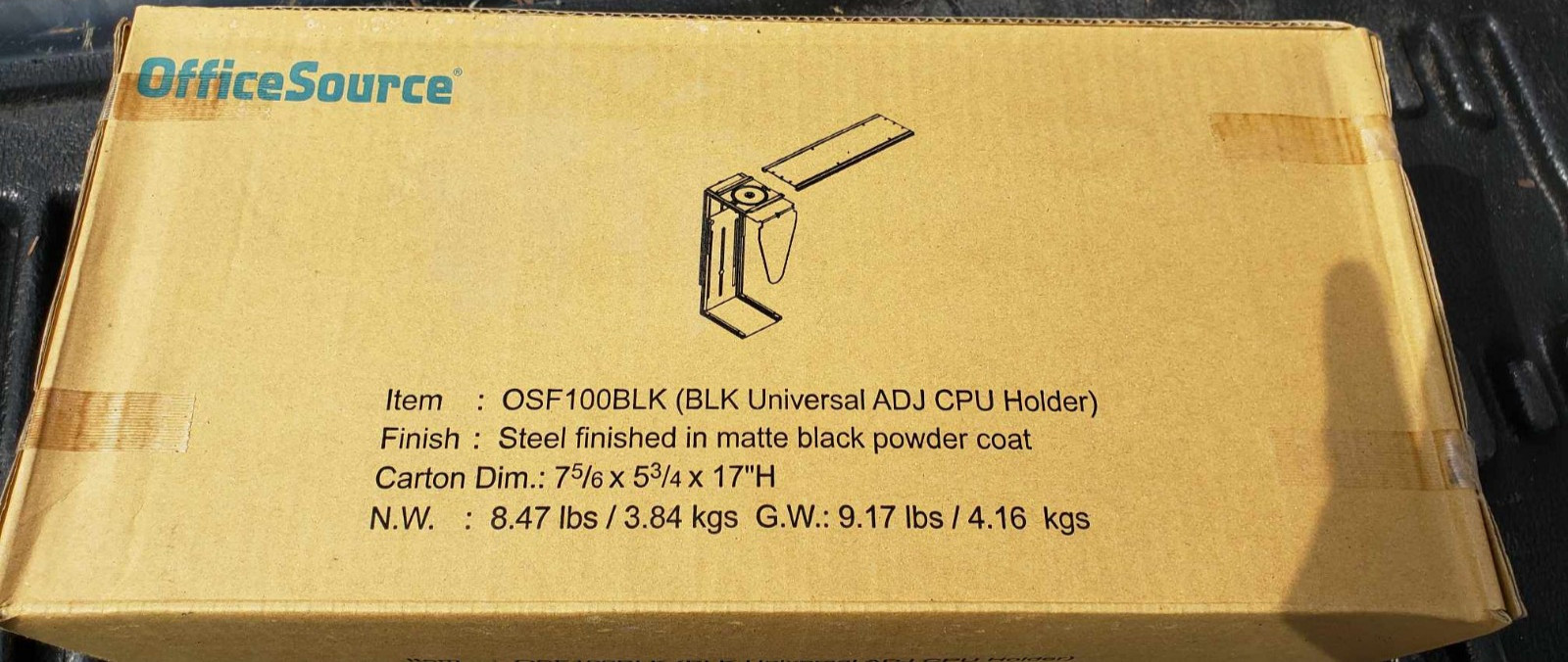 NEW IN BOX! OfficeSource adjustable CPU holder (model OSF100BLK) * 18 Available*
