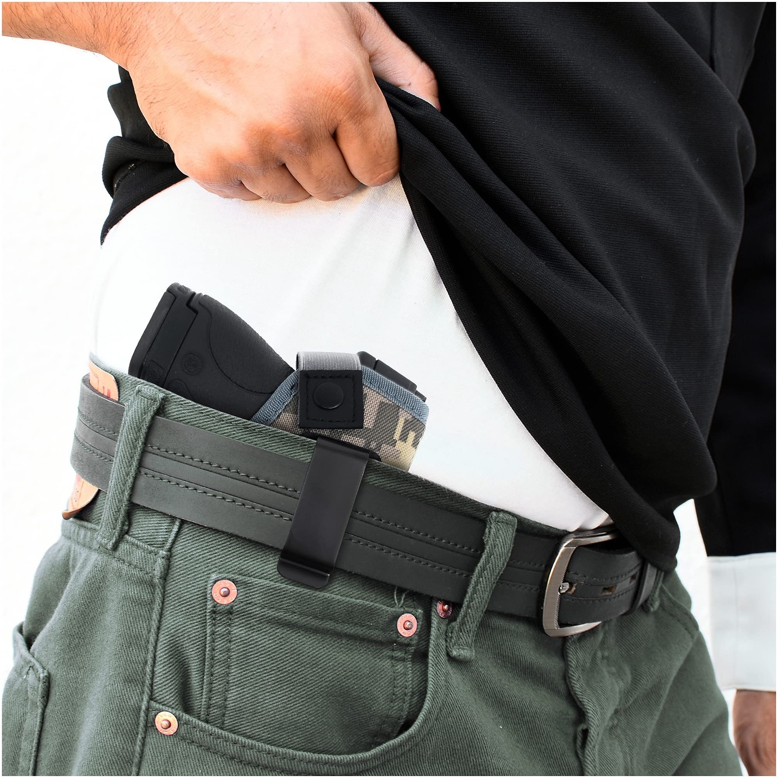 PH Tactical IWB Gun Holster Concealed Carry Camo Nylon Compact 9mm 380 Clip