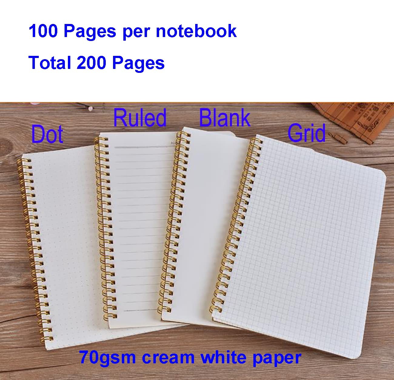 2pcs Spiral Notebooks A5 6×8 Soft Cover Journals Planners 200 Pages Wirebound…