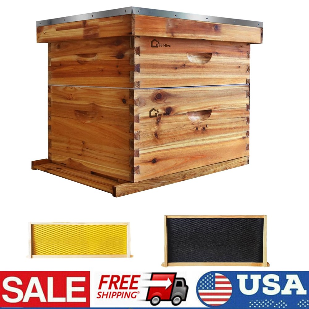 Beehive 20 Frame Complete Box Kit (10 Deep-10 Medium) Langstroth Beekeeping