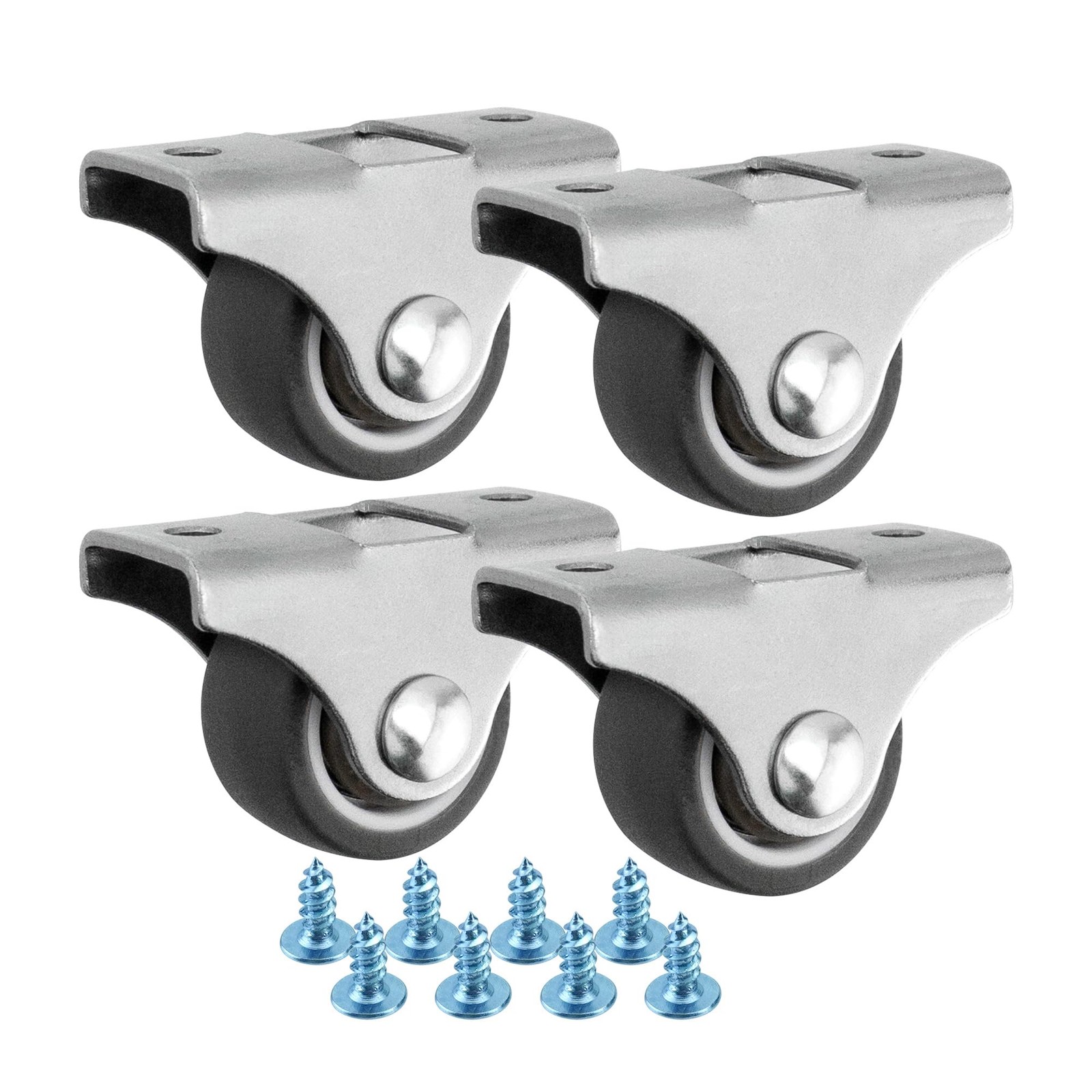 4 PCS 1 Inch Fixed Caster Wheels Furniture Directional Casters Mini Caster Wh…