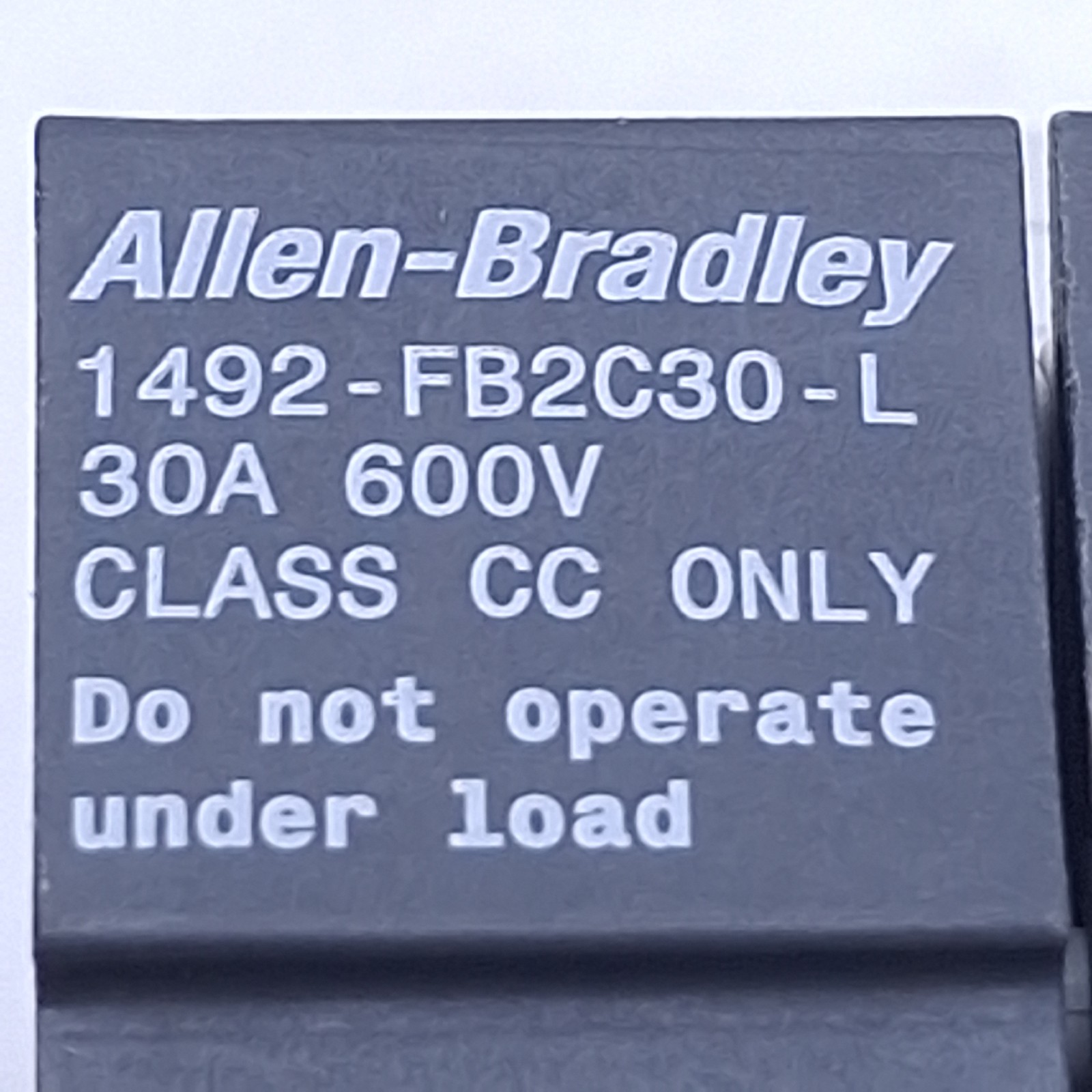 Allen Bradley 1492-FB2C30-L Fuse Holder, 2-Pole, Class CC, 30A 600V, DIN Rail